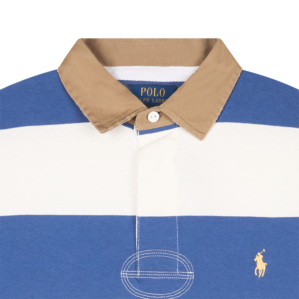 [10%적립] 폴로 랄프 로렌 클래식 핏 카키 칼라 럭비 셔츠 올드 로얄 트로피 크림 - 26SS([10%적립] Polo Ralph Lauren Classic Fit Khaki Collar Rugby Shirt Old Royal Trophy Cream - 26SS) - 3