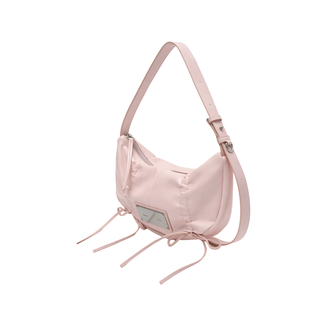 마뗑킴 하프 셔링 리본 라운드백 라이트 핑크(Matin Kim Half Shirring Ribbon Round Bag In Light Pink) - 2
