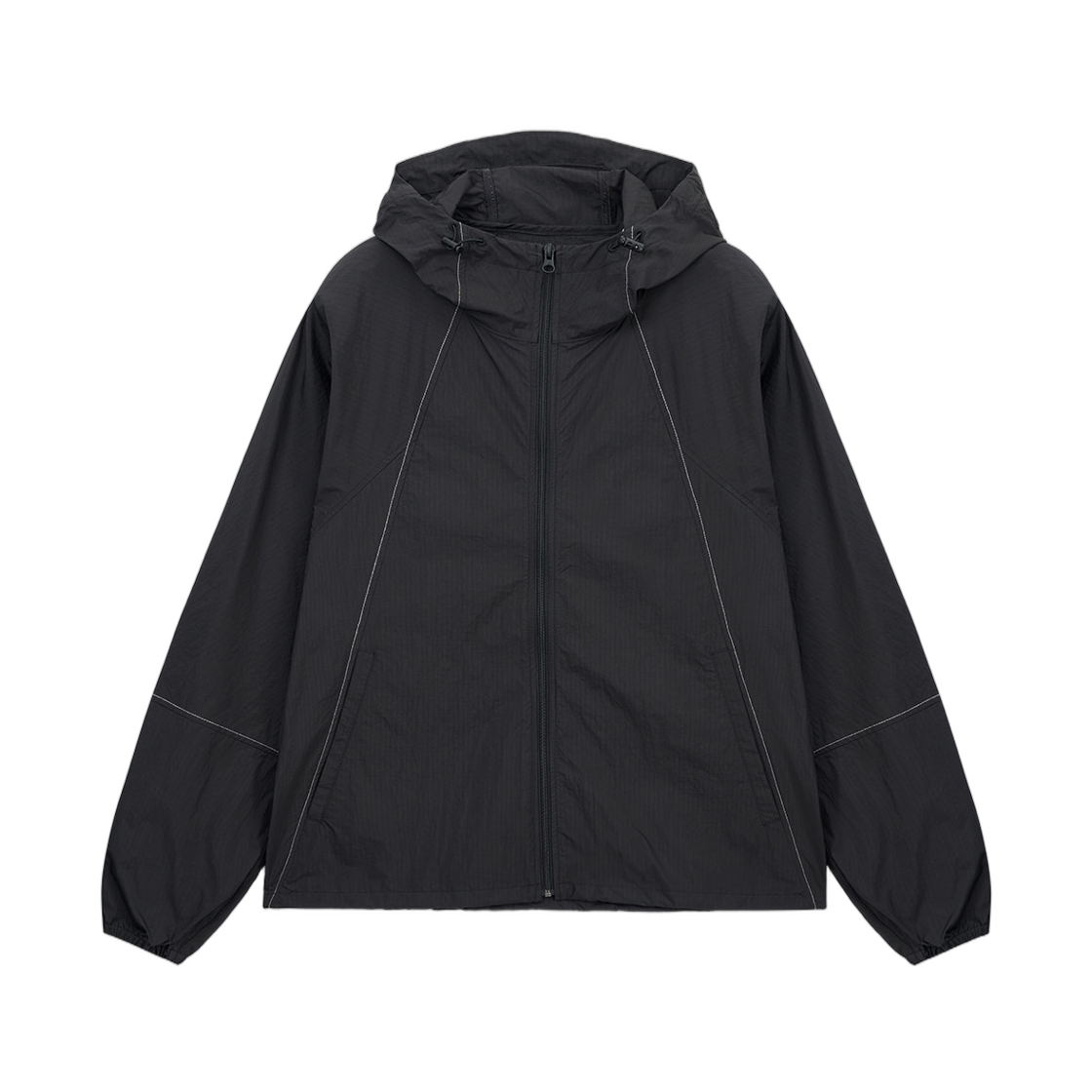 마뗑킴 백 로고 후디 윈드 브레이커 블랙(Matin Kim Back Logo Hoody Wind Breaker In Black)