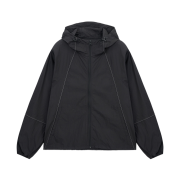 Matin Kim Back Logo Hoody Wind Breaker In Black