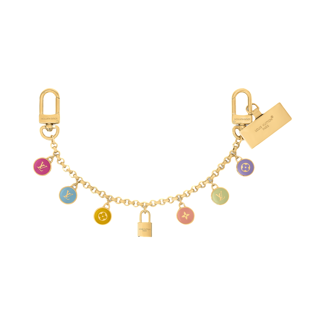 M03459 (W) Louis Vuitton Confetti Chain Bag Charm Gold