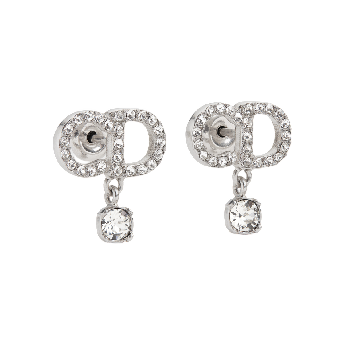 E4729WOMCY-D001 (W) Dior CD Signature Earrings Finish Metal And Crystals Silver
