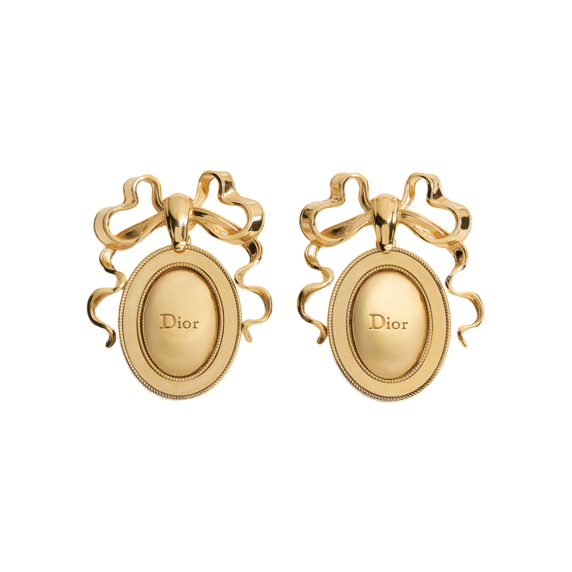 E4617WOMMT-D300 (W) Dior Medaillon Earrings Finish Metal Gold