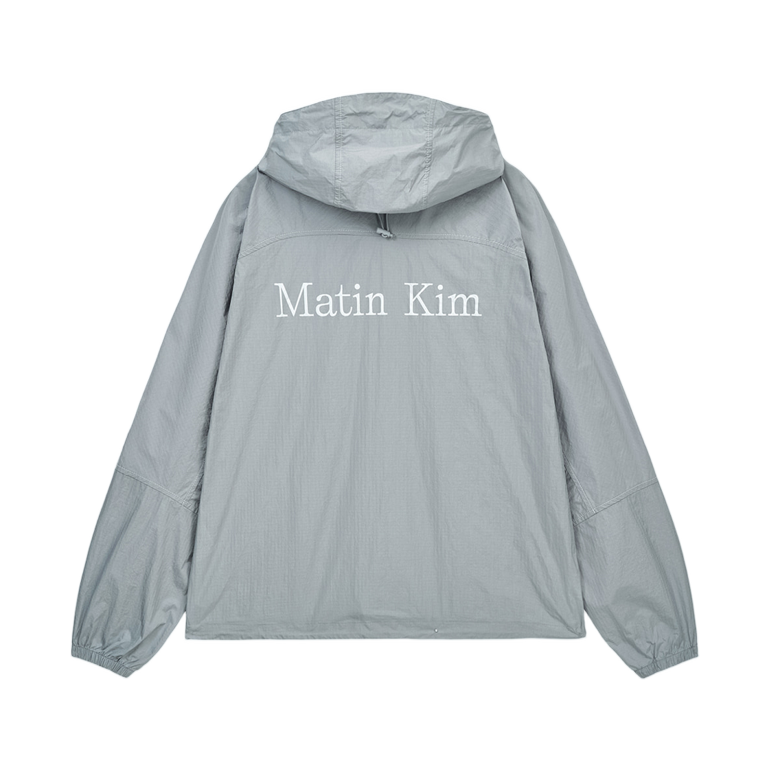 마뗑킴 백 로고 후디 윈드 브레이커 라이트 그레이(Matin Kim Back Logo Hoody Wind Breaker In Light Grey) - 2