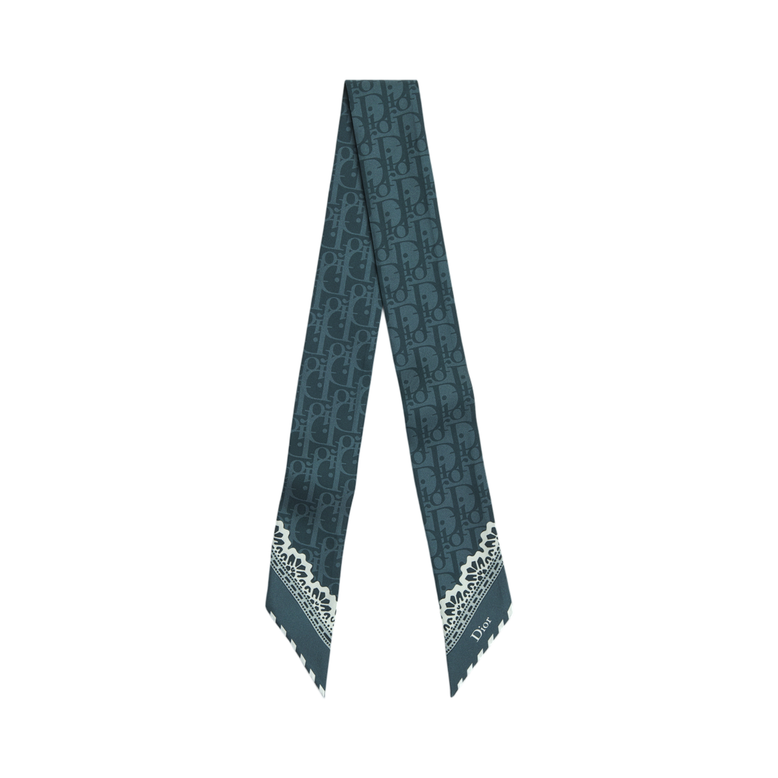 디올 메달리온 미차 스카프 실크 트윌 네이비 블루 화이트(Dior Medalion Mitzah Scarf Silk Twill Navy Blue White) - 1