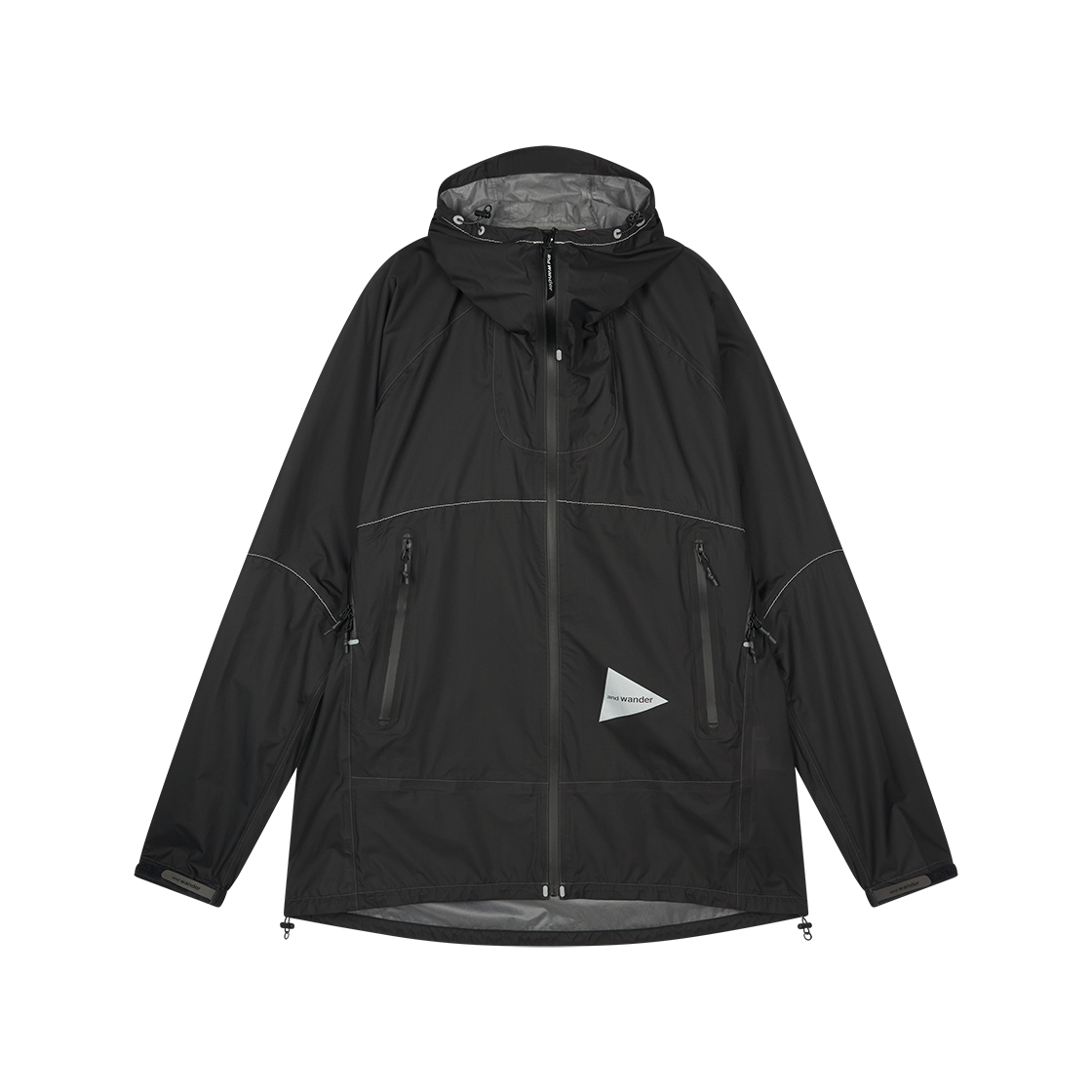 앤드 원더 002 3L UL 레인 재킷 블랙 - 26SS(And Wander 002 3L UL Rain Jacket Black - 26SS)