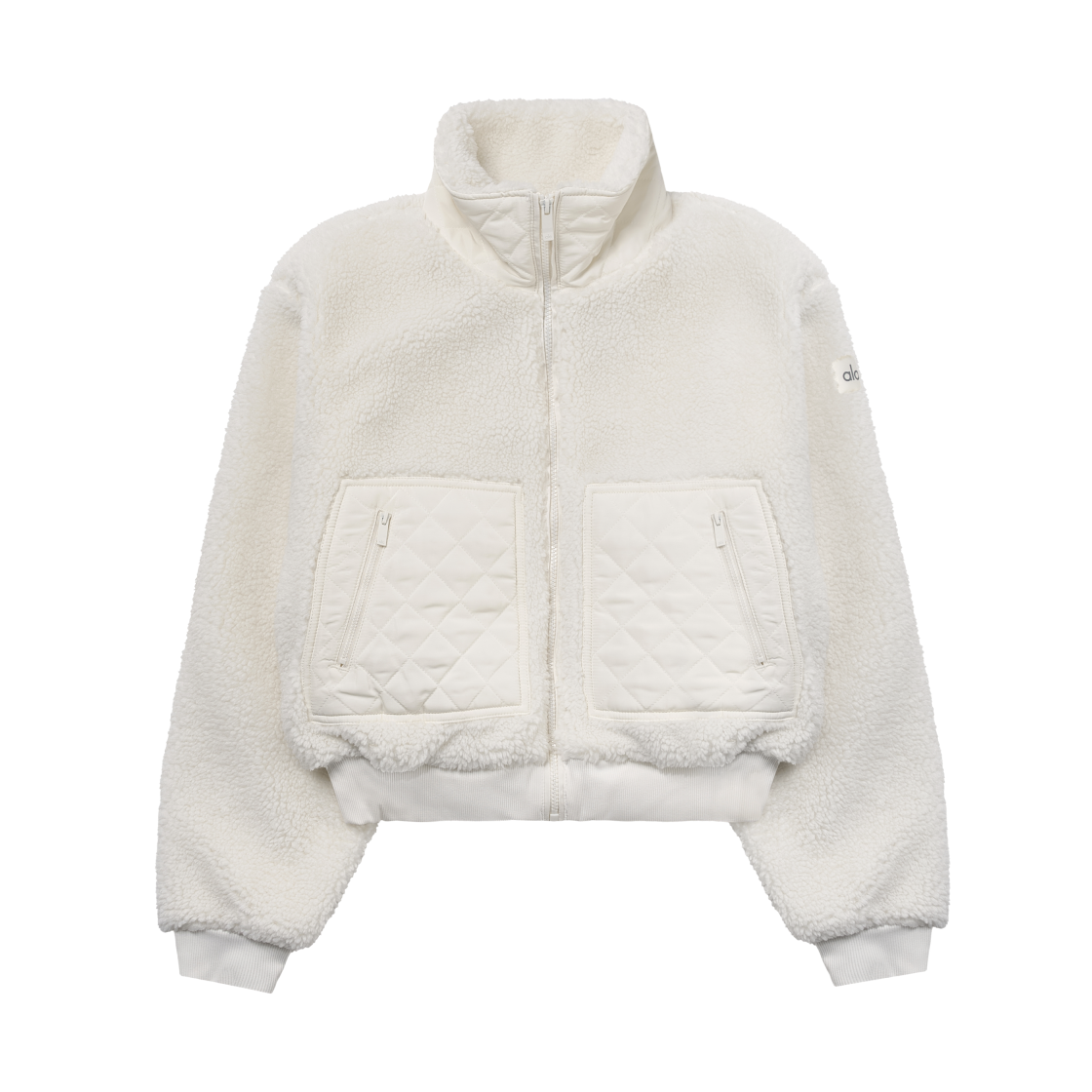 (W) 알로 요가 쉐르파 엣지 봄버 아이보리((W) Alo Yoga Sherpa Edge Bomber Ivory)