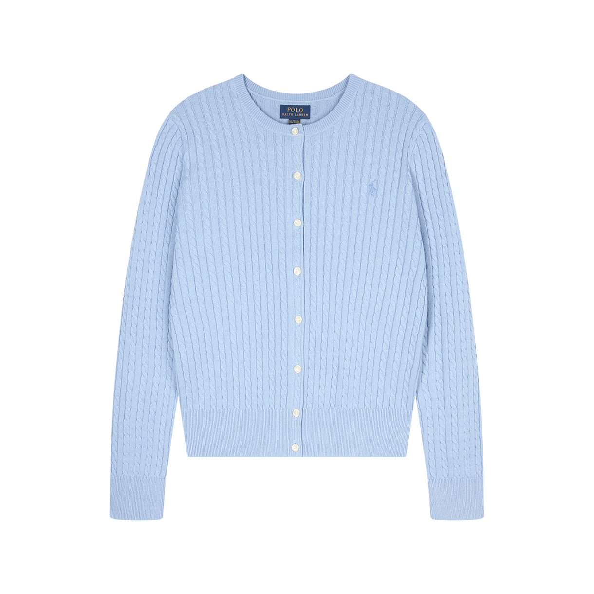 KW6BKNCRL79SB [10%적립] Polo Ralph Lauren Children Mini Cable Cotton Cardigan Chambray Blue - 26SS