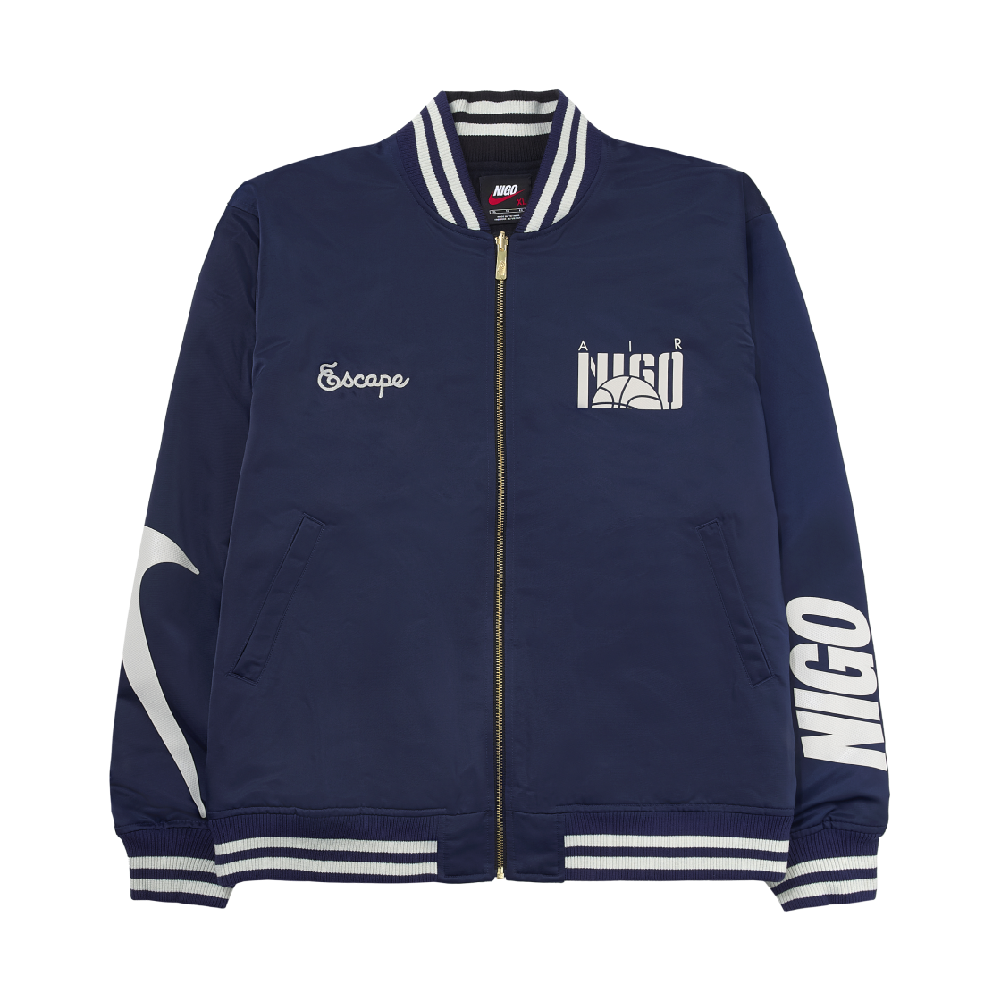 나이키 x 니고 어패럴 컬렉션 수베니어 자켓 미드나잇 네이비 블랙 (HQ7525-410)(Nike x Nigo Apparel Collection Souvenir Jacket Midnight Navy Black (HQ7525-410))
