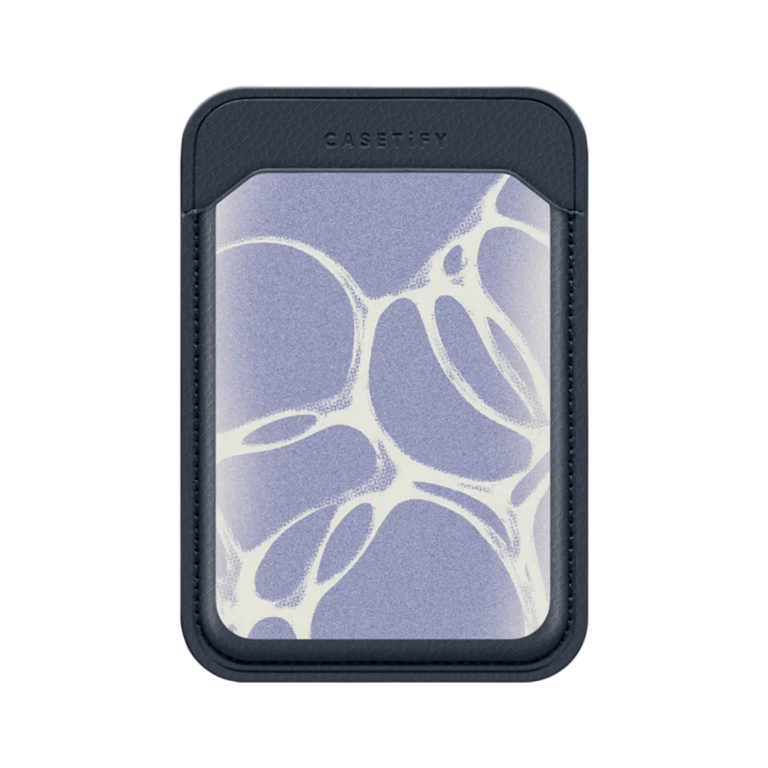 케이스티파이 모레큘러 버블스 퍼플 스내피 바이오베그 맥세이프 카드 월렛 네이비(Casetify Molecular Bubbles Purple Snappy Bioveg Magsafe Card Wallet Navy) - 1