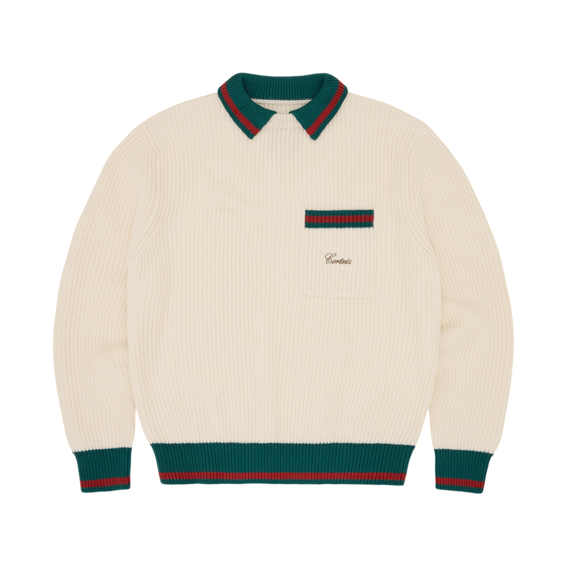 코르테이즈 지아니 니트 폴로 스웨터 크림(Corteiz Gianni Knit Polo Sweater Cream) - 1