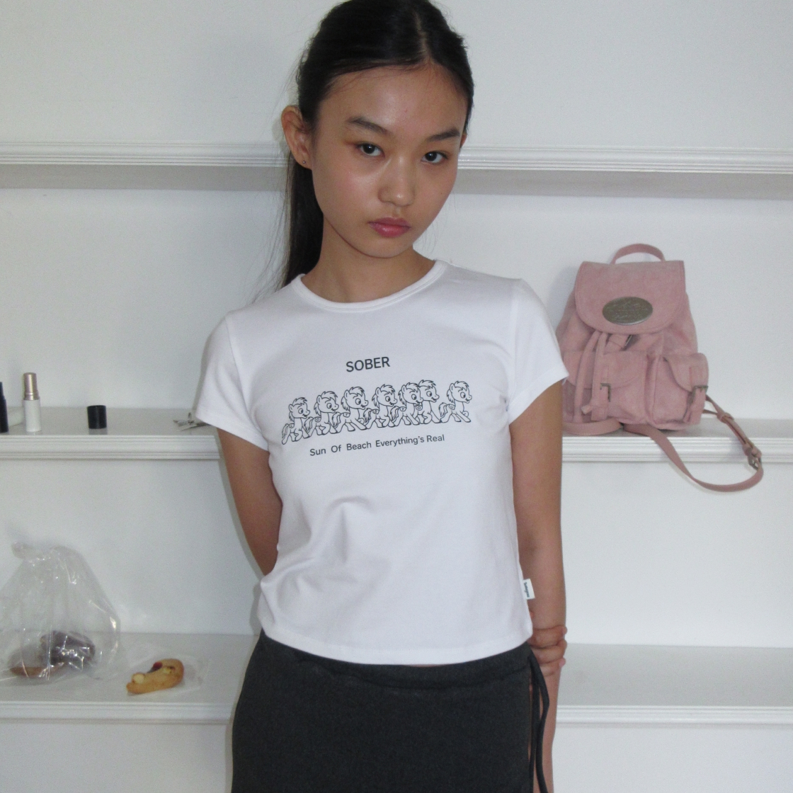 라츠유 소버 퍼레이드 티셔츠 화이트(LOTS YOU Sober Parade T-Shirt White) - 4