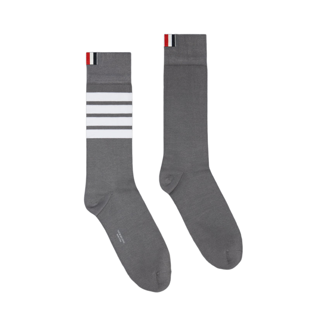 톰브라운 라이트웨이트 코튼 사선 미드카프 삭스 미디움 그레이(Thom Browne Lightweight Cotton 4-Bar Mid Calf Socks Medium Grey)