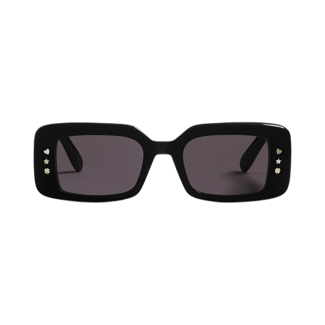 (W) 디올 럭키 참 S1F 선글라스 렉탱귤러 프레임 샤이니 블랙((W) Dior Lucky Charms S1F Sunglasses Rectangular Frame Shiny Black) - 1