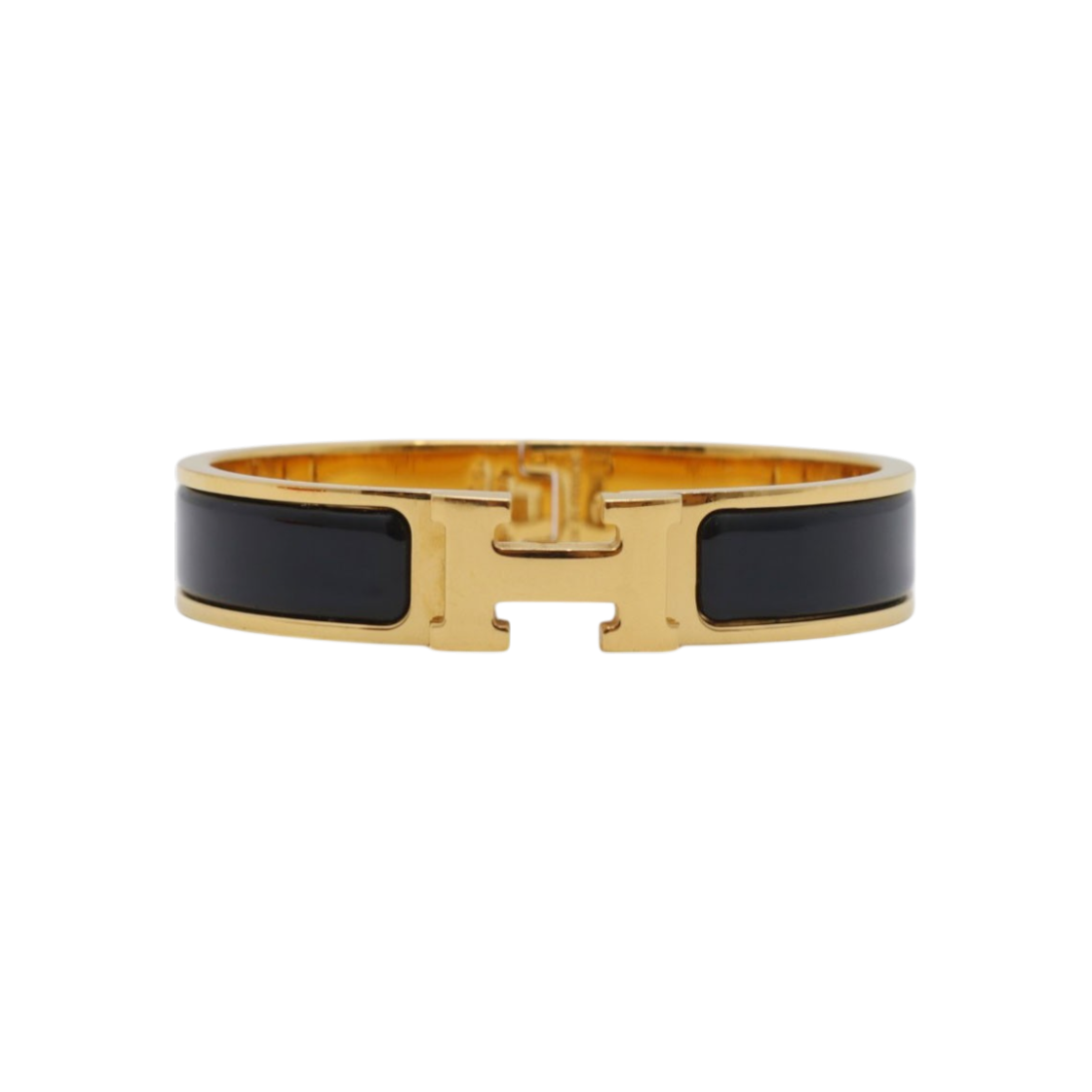 ITW27BM3LB4H Hermes Click H Bracelet Black & Gold PM