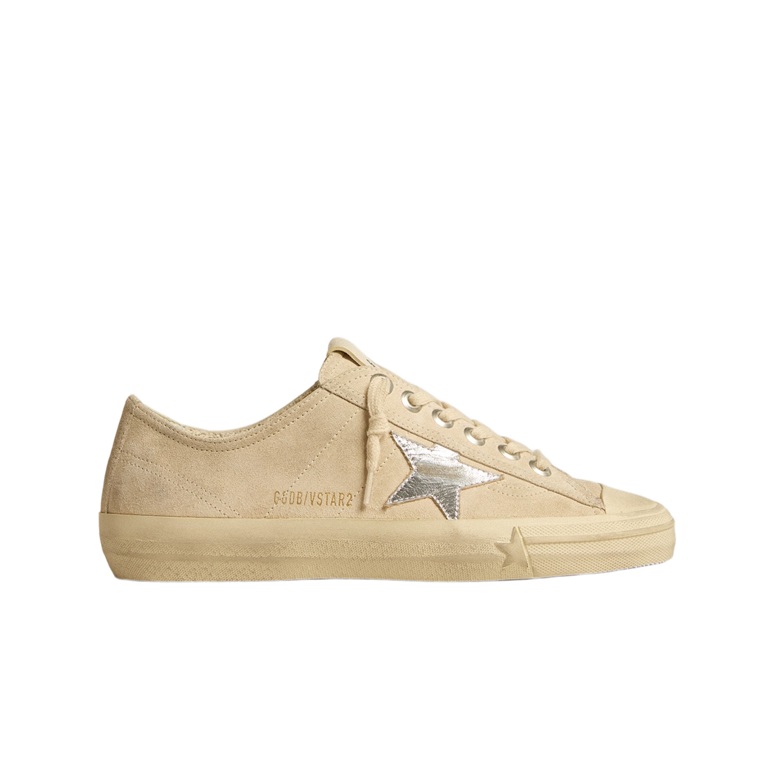 (W) 골든구스 브이스타 실버 메탈릭 레더 스타 펄 스웨이드 힐 탭 스니커즈 펄((W) Golden Goose V-Star Silver Metallic Leather Star Pearl Suede Heel Tab Sneakers Pearl) - 1