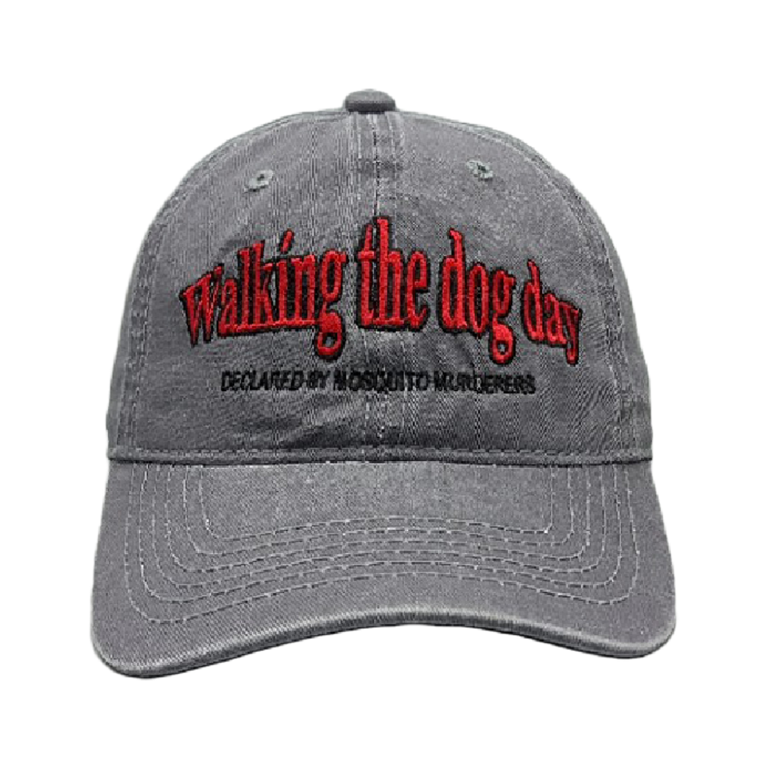 5348415 Mosquito Murderers Walking The Dog Day Cap Gray