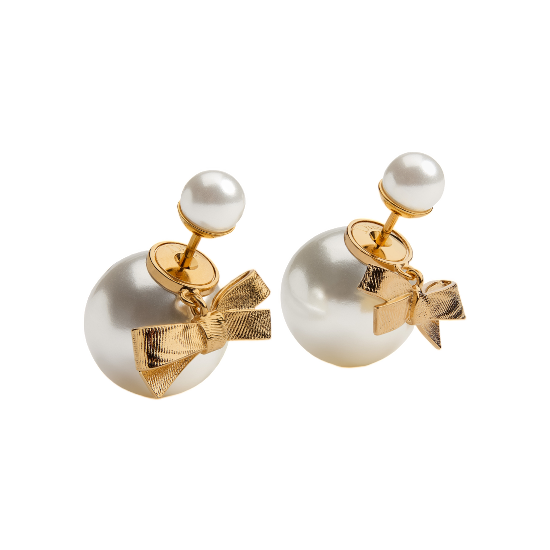 E4718WOMRS-D301 (W) Dior Tribales Earrings Gold Finish Metal And Resin Pearls Gold White