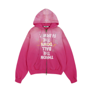 Grailz Over Graphic Vintage Zip Hoodie Pink