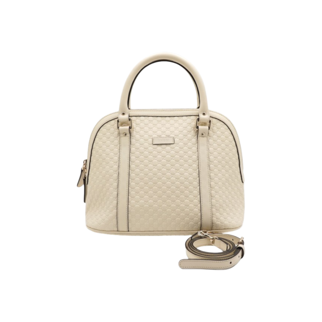 IT5NFBO8UQ7S Gucci White GG Shima Medium Tote and Shoulder Bag