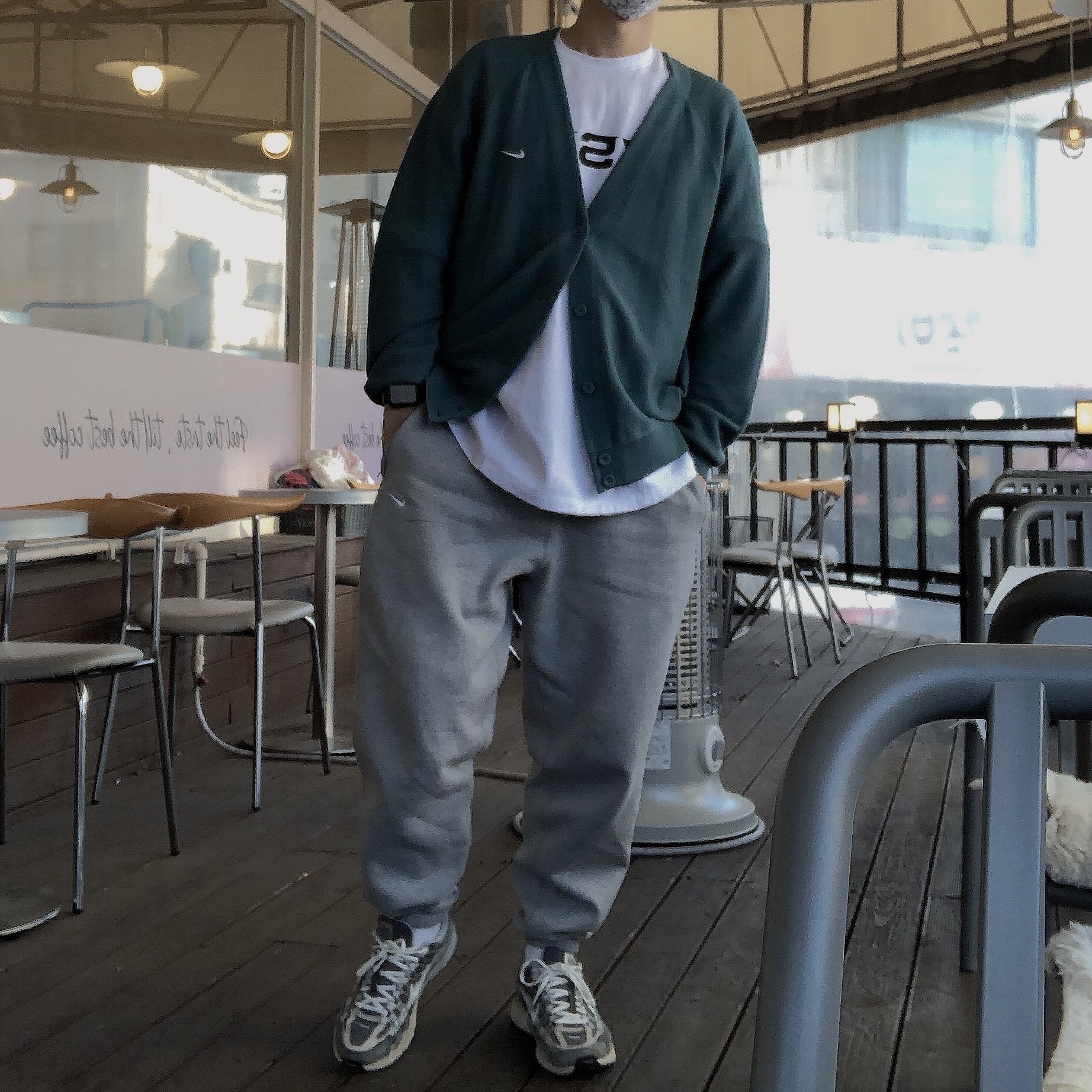Nike SB Skateboarding Cardigan Mineral Teal - Asia 착용 스타일 - 1