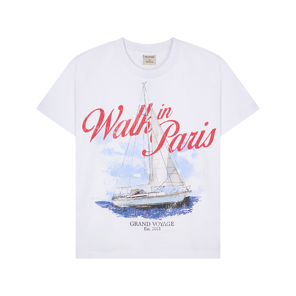 워크 인 파리 그랑 보야주 티셔츠 화이트 코튼 - 26SS(Walk In Paris Grand Voyage T-Shirt White Cotton - 26SS)