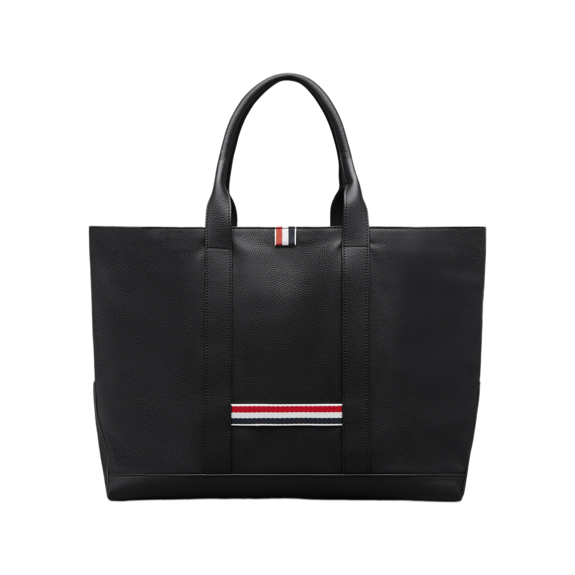 UAG265A-L0105-001 Thom Browne Medium Tool Tote in Soft Pebble Grain Leather Black