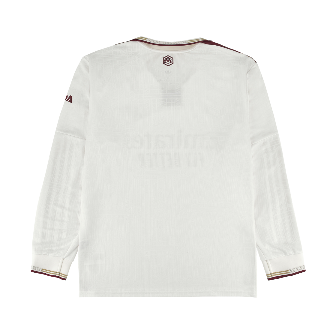 아디다스 아스널 2025/26 롱슬리브 3rd 어센틱 저지 클라우드 화이트 팀 콜 버건디 2 - US 사이즈 (논 마킹 버전)(Adidas Arsenal 2025/26 Long Sleeve Third Authentic Jersey Cloud White Team Coll Burgundy 2 - US Sizing (Non Marking Ver.)) - 2