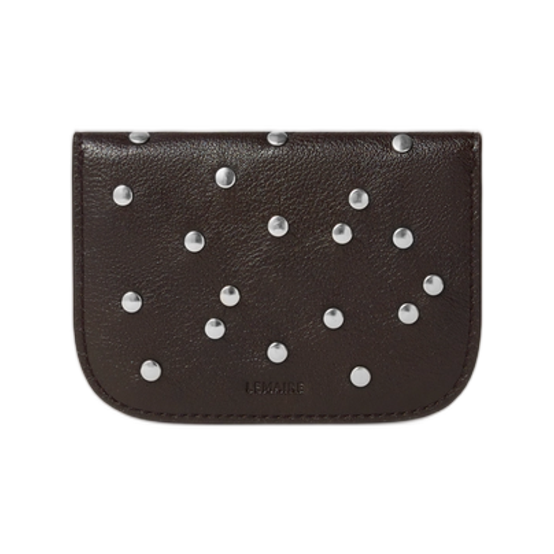 르메르 소프트 탭 스터드 닷 카드 홀더 레더 다크 초콜릿(Lemaire Soft Tab Studs Dots Card Holder in Leather Dark Chocolate) - 3