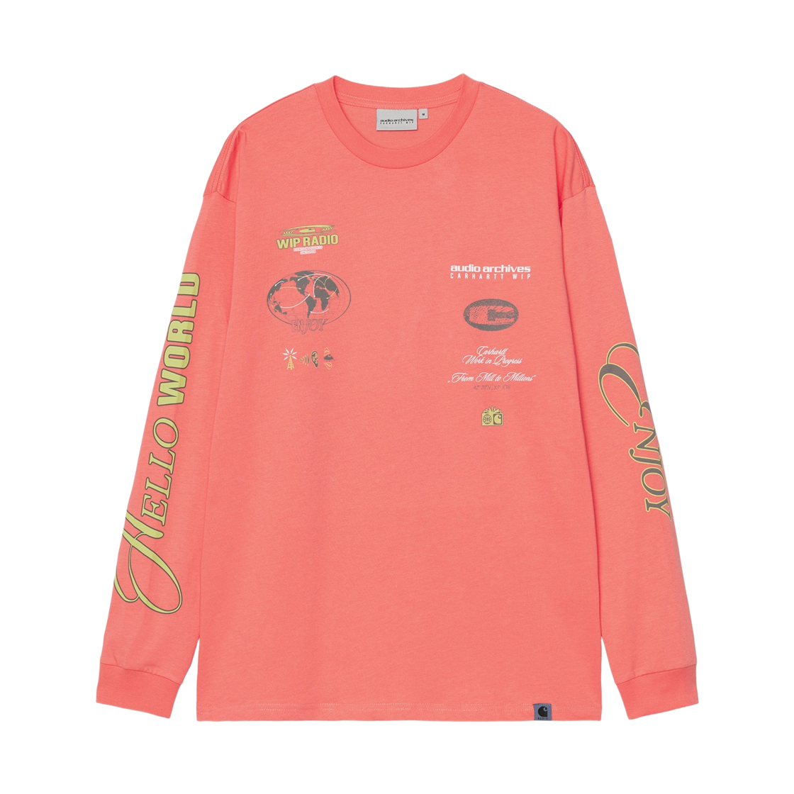 I036684-3S1-XX Carhartt WIP x Audio Archives Long Sleeve T-Shirt Orange