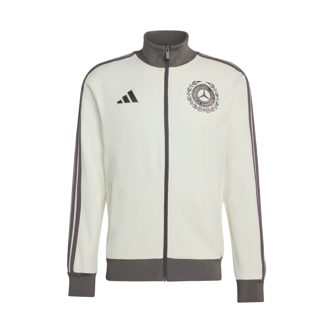 아디다스 x 메르세데스 AMG 페트로나스 F1 팀 실버 애로우 아이콘 트랙탑 오프 화이트 그래닛 - KR 사이즈 (논 마킹 버전)(Adidas x Mercedes AMG Petronas F1 Team Silver Arrow Icon Track Top Off White Granite - KR Sizing (Non Marking Ver.)) - 1