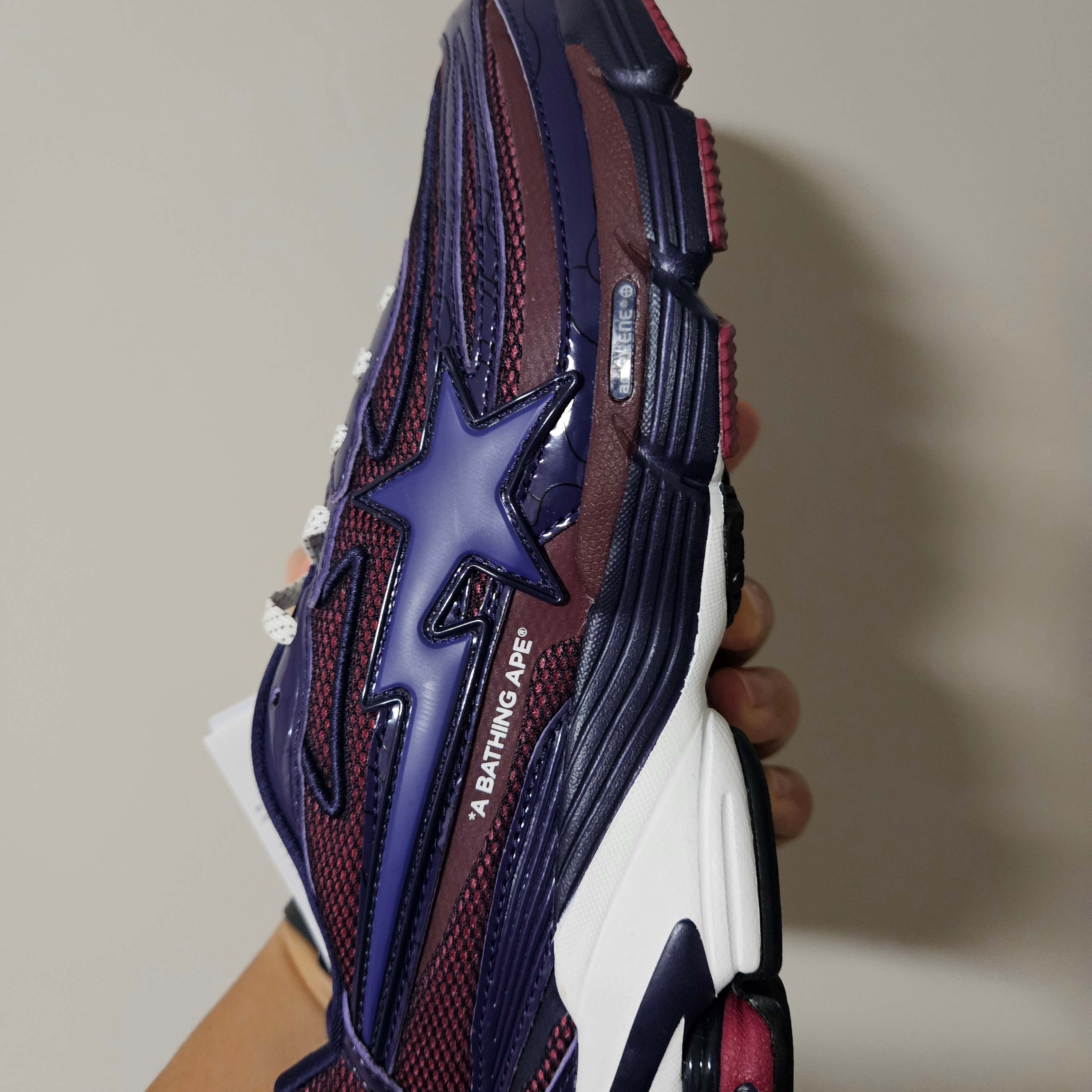 Adidas x BAPE Orketro Dark Purple Cloud White 착용 스타일