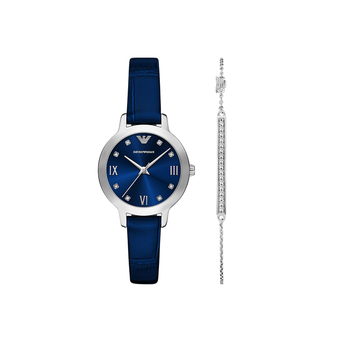 AR80080SET [20% 쿠폰] (W) Emporio Armani 32mm Bracelet Set Leather Watch Blue Blue