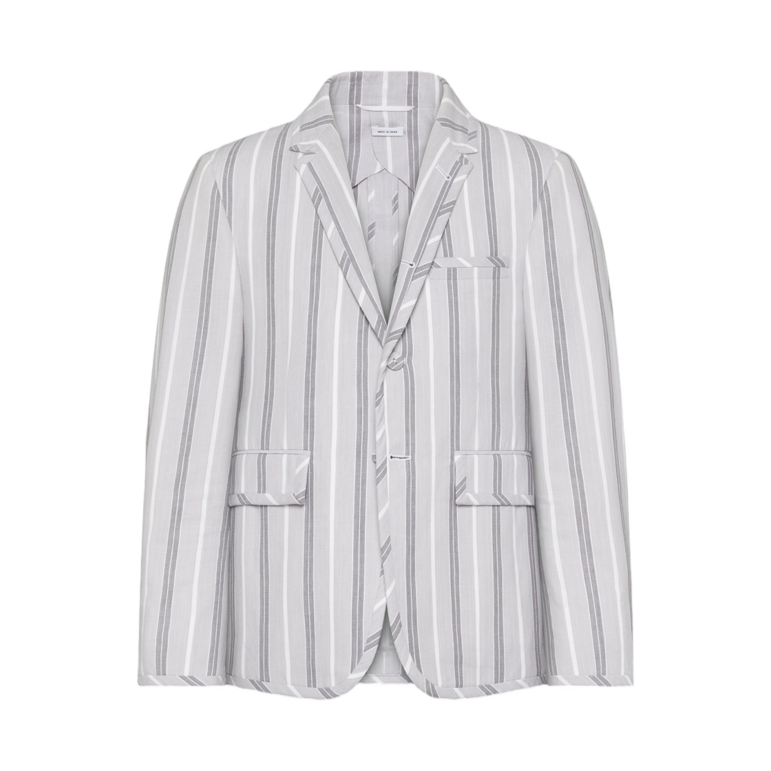 톰브라운 마드라스 코튼 렙 스트라이프 스포츠코트 메드 그레이(Thom Browne Madras Cotton Repp Stripe Sportcoat Med Grey) - 1