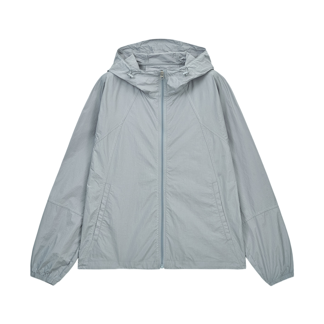마뗑킴 백 로고 후디 윈드 브레이커 라이트 그레이(Matin Kim Back Logo Hoody Wind Breaker In Light Grey)
