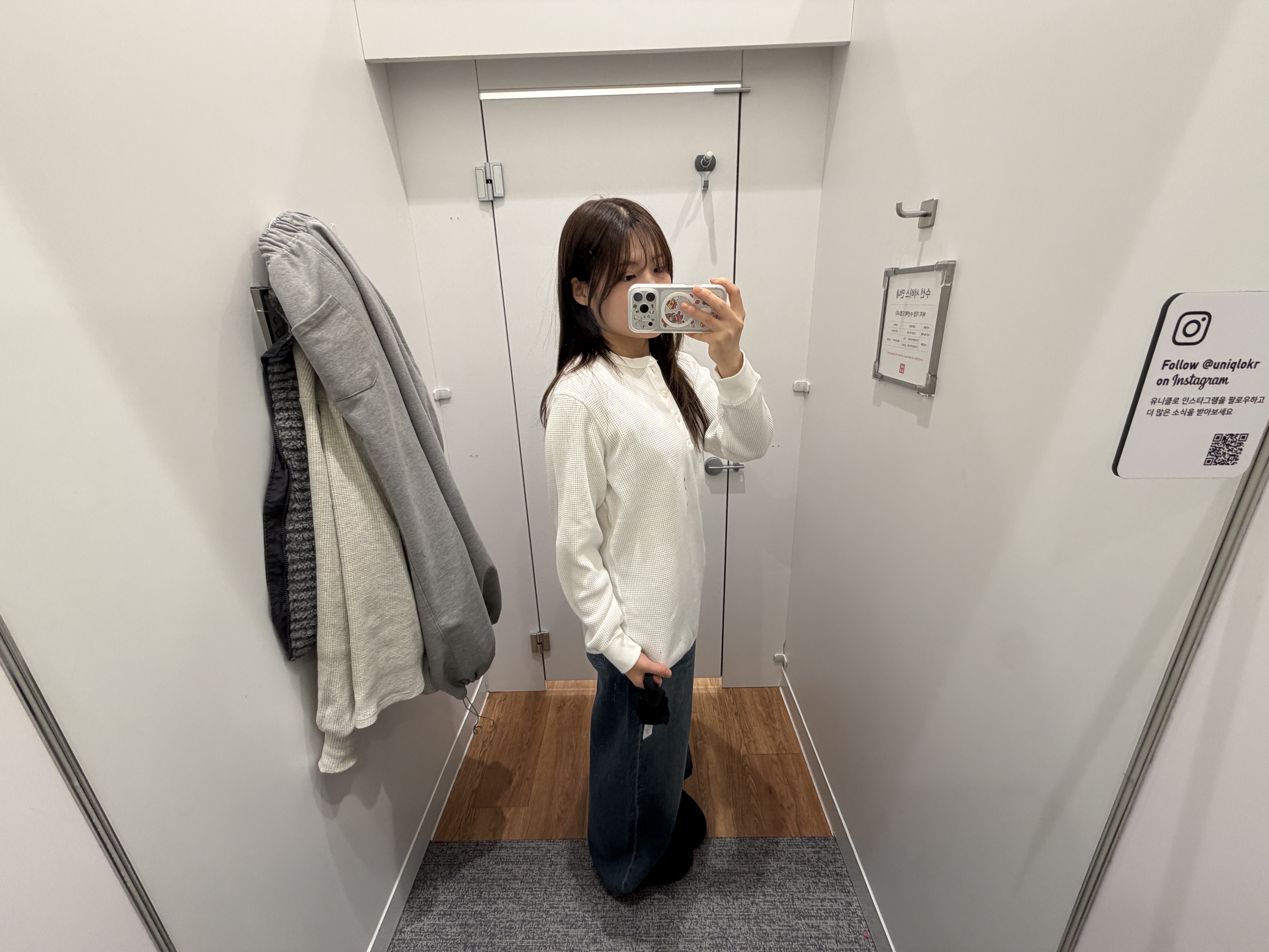 (W) Uniqlo Baggy Curve Jeans Short Blue - JP 착용 스타일 - 1