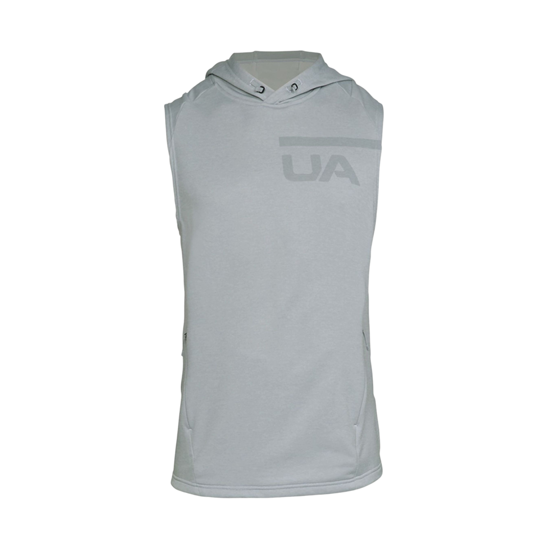 언더아머 테크 테리 슬리브리스 후드 화이트 그레이(Under Armour Tech Terry Sleeveless Hoodie White Grey) - 1