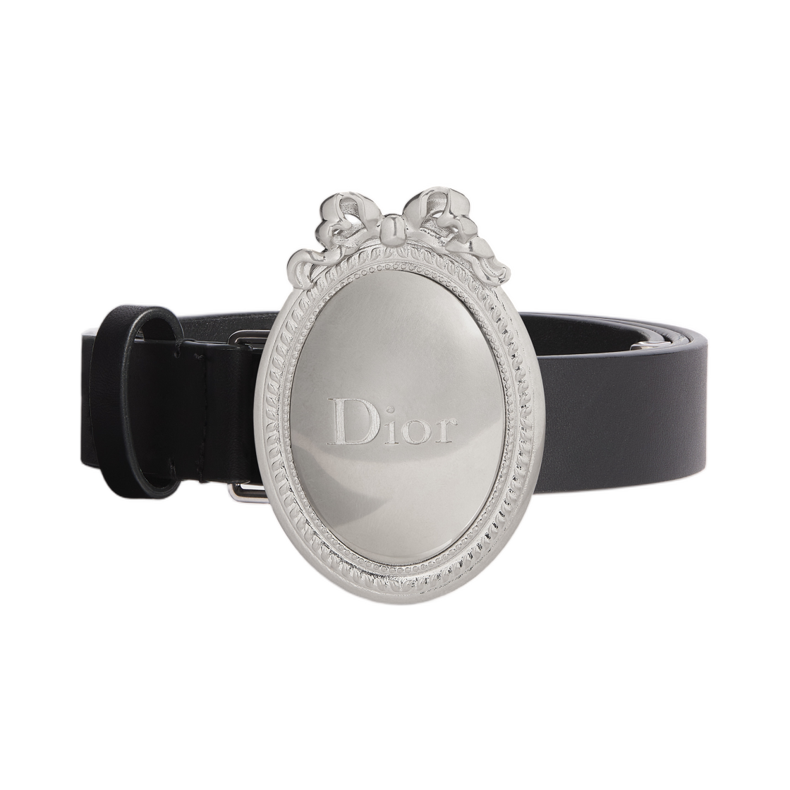 B1022VGBK-M900 (W) Dior 25mm Medaillon Belt Toledo Calfskin Black