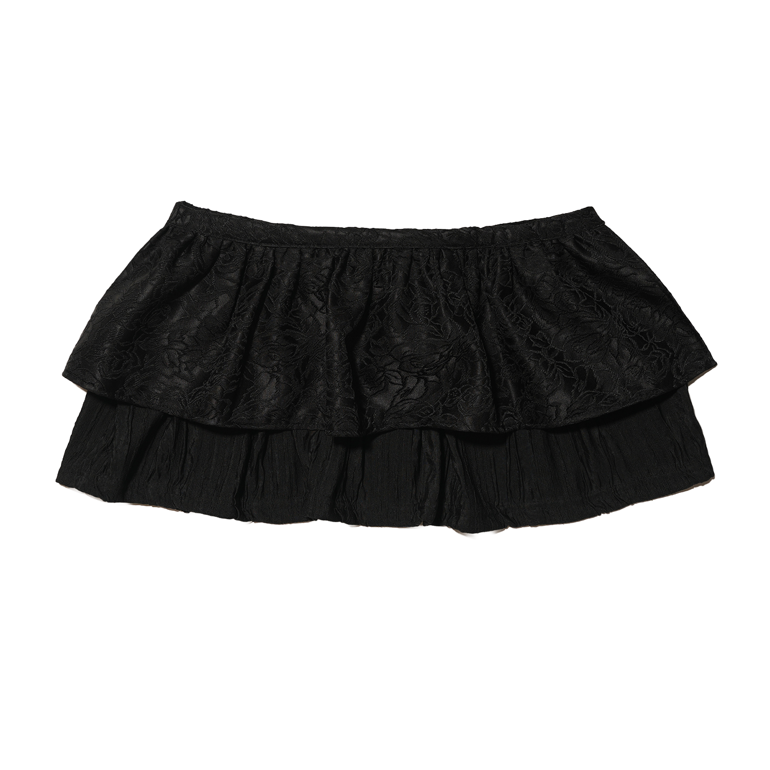 테레루 숏 레이어드 스커트 블랙(TERERU Short Layered Skirt Black) - 1
