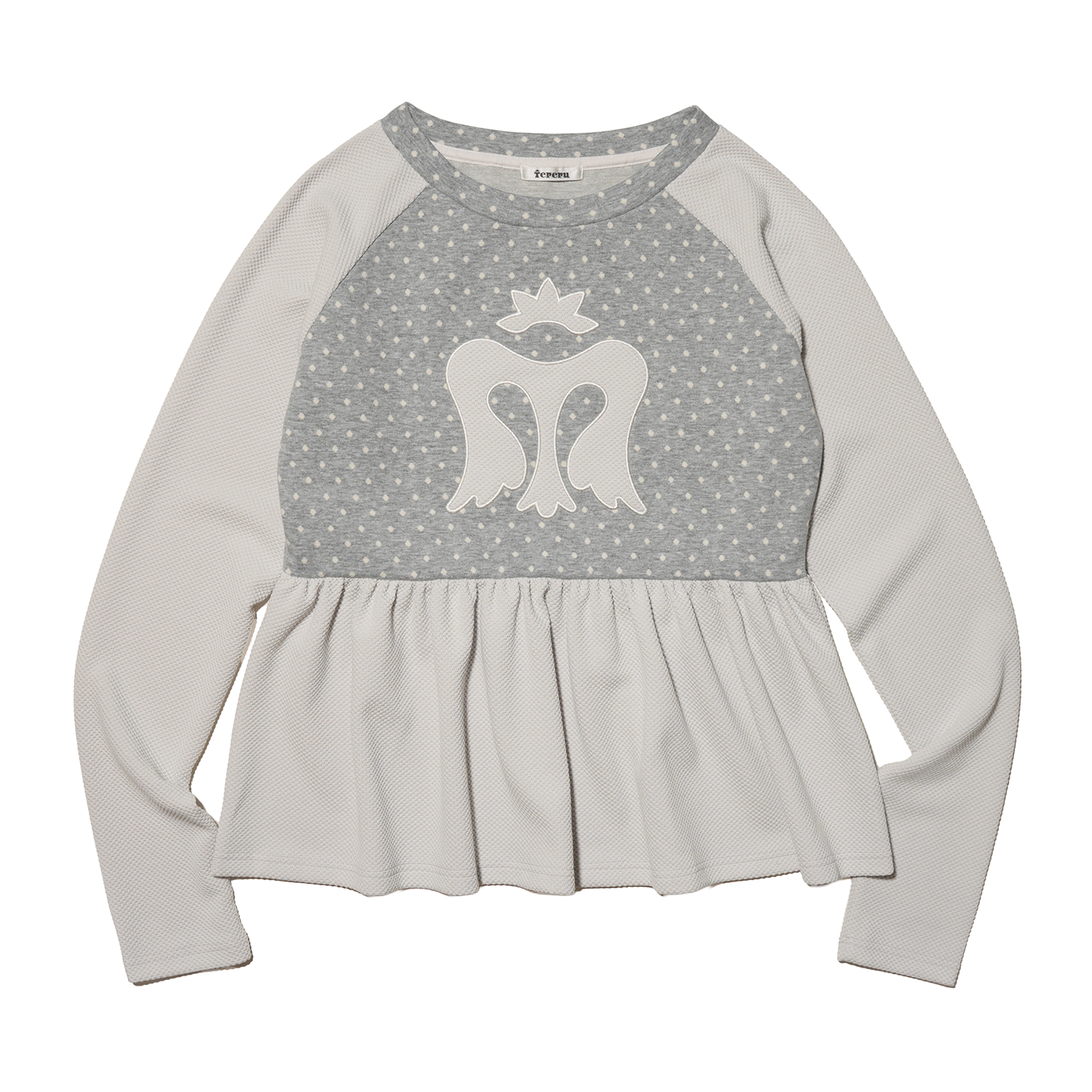 테레루 러플 포인트 롱 슬리브 그레이(TERERU Ruffle Point Long Sleeve Gray)