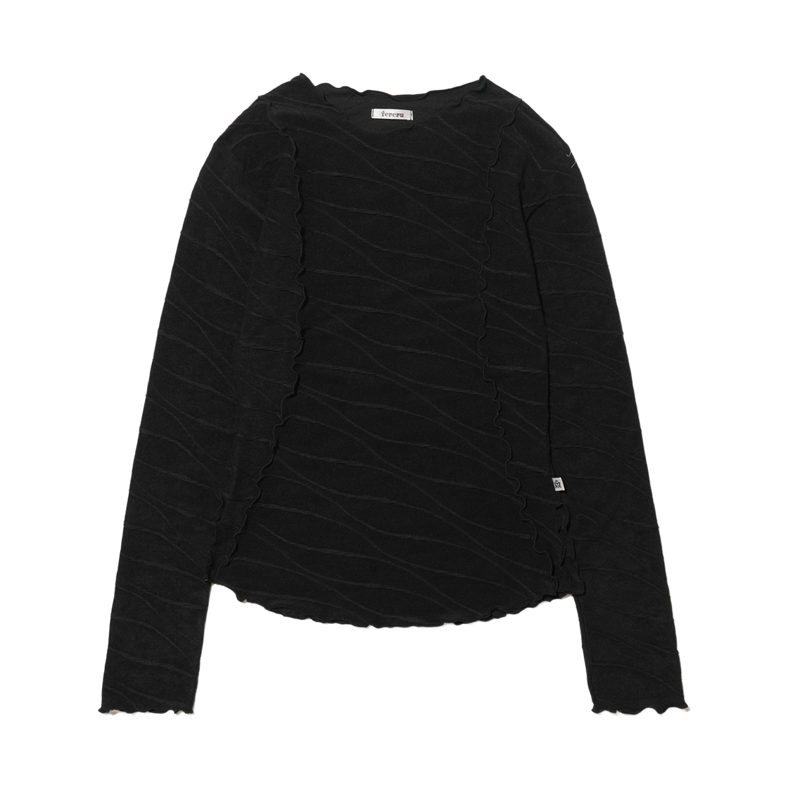 테레루 러플 라인 롱 슬리브 블랙(TERERU Ruffle Line Long Sleeve Black)