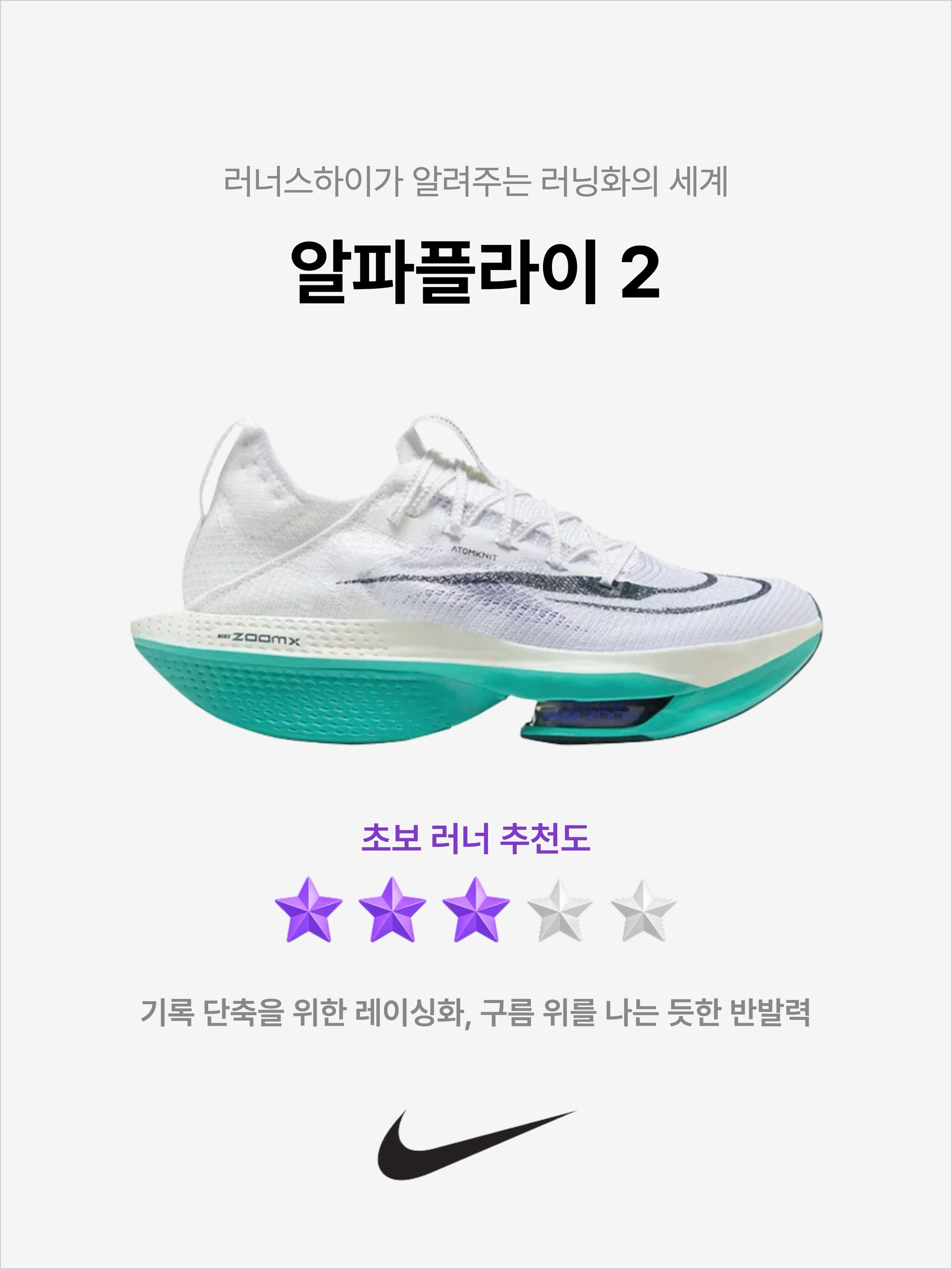 Nike Air Zoom Alphafly Next% 2 White Clear Jade, Nike Air Zoom Alphafly Next% 2 Eliud Kipchoge 착용 스타일 - 1