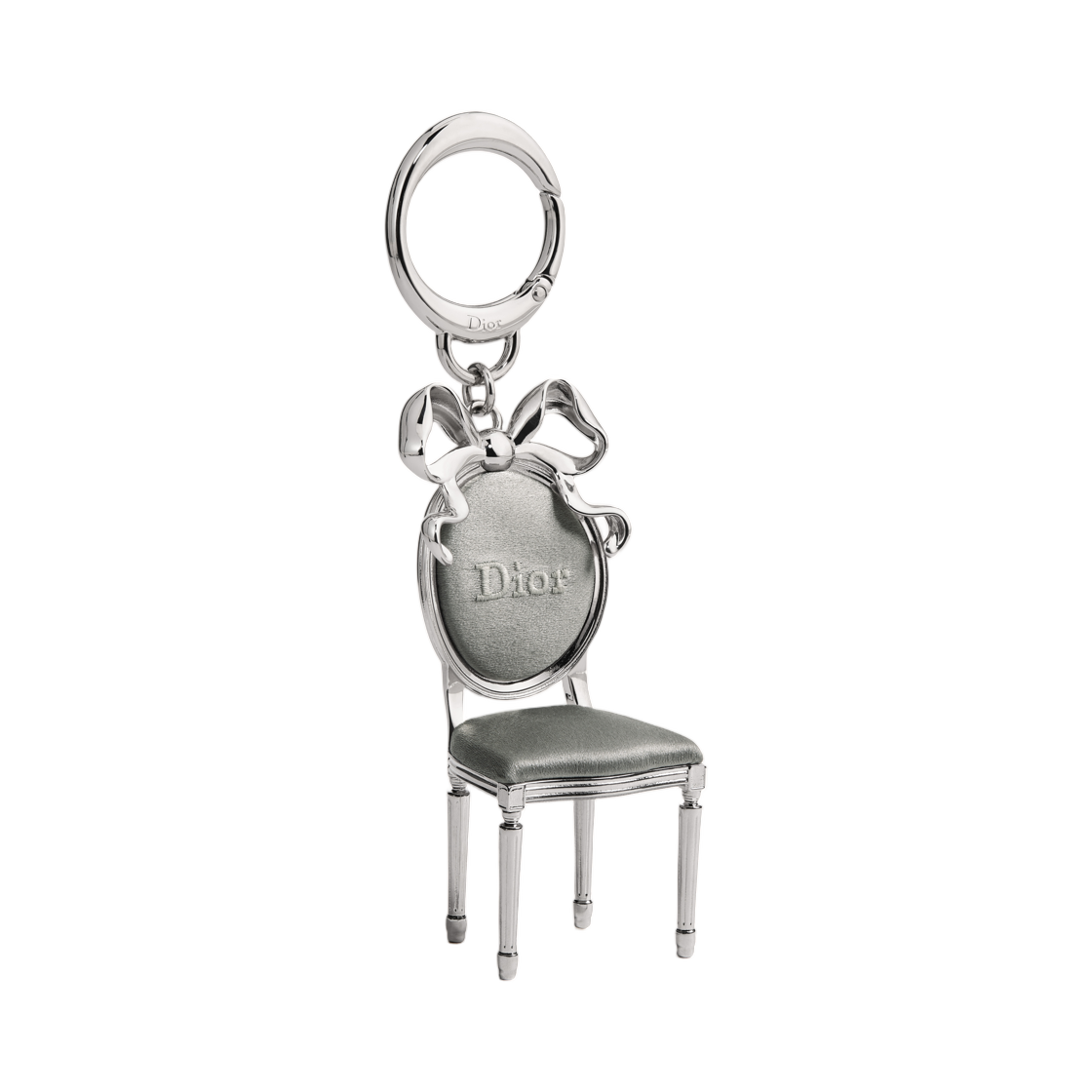 V1975WOMML-D047 (W) Dior Icon Bag Charm Finish Metal And Satiny Fabric Gray