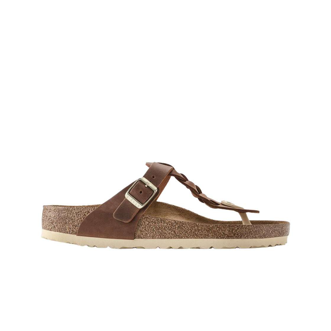 1021355 (W) Birkenstock Gizeh Braided Oiled Leather Cognac - Regular