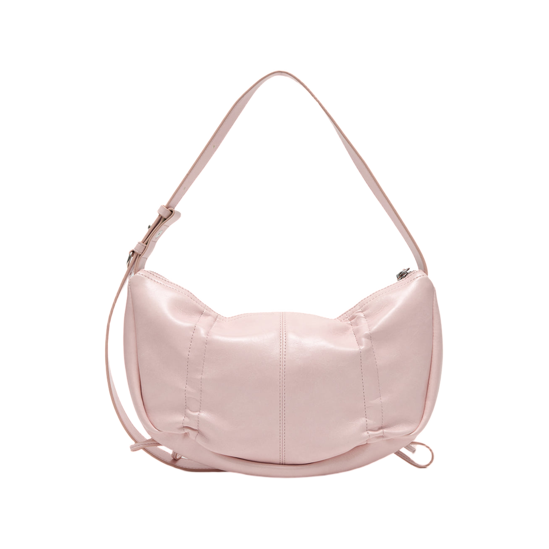 마뗑킴 하프 셔링 리본 라운드백 라이트 핑크(Matin Kim Half Shirring Ribbon Round Bag In Light Pink) - 3
