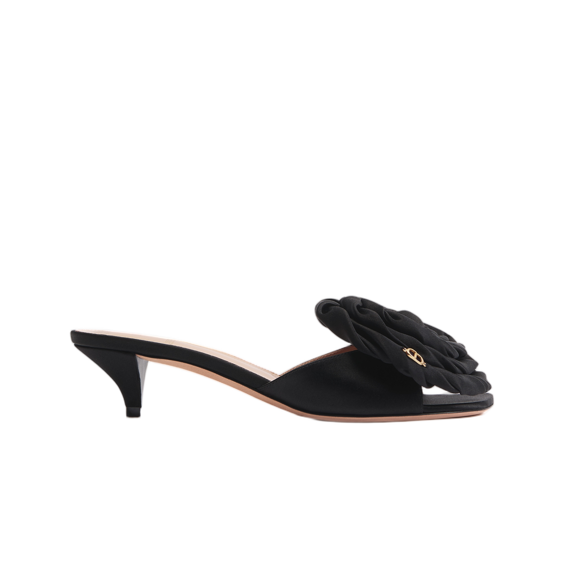 (W) 디올 오로르 힐 샌들 사틴 블랙((W) Dior Aurore Heeled Sandal Satin Black) - 1