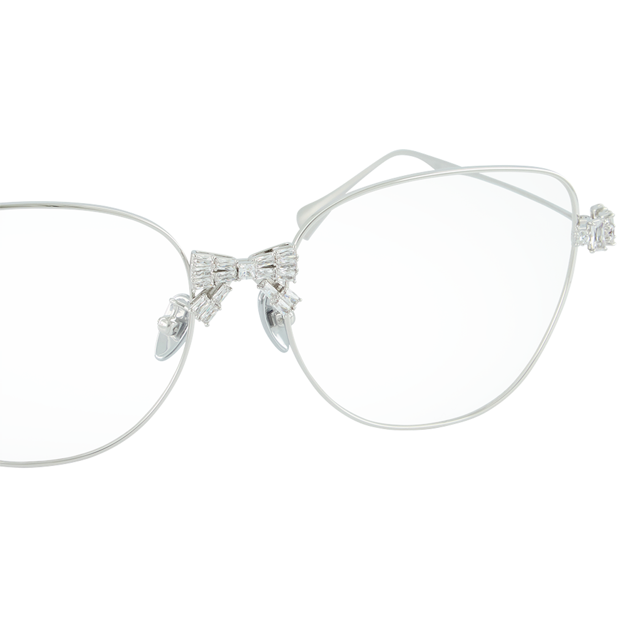 위민 보우노트 데코레이션 라지 프레임 글래스 실버 - 26SS(Yvmin Bowknot Decoration Large Frame Glasses Silver - 26SS) - 6
