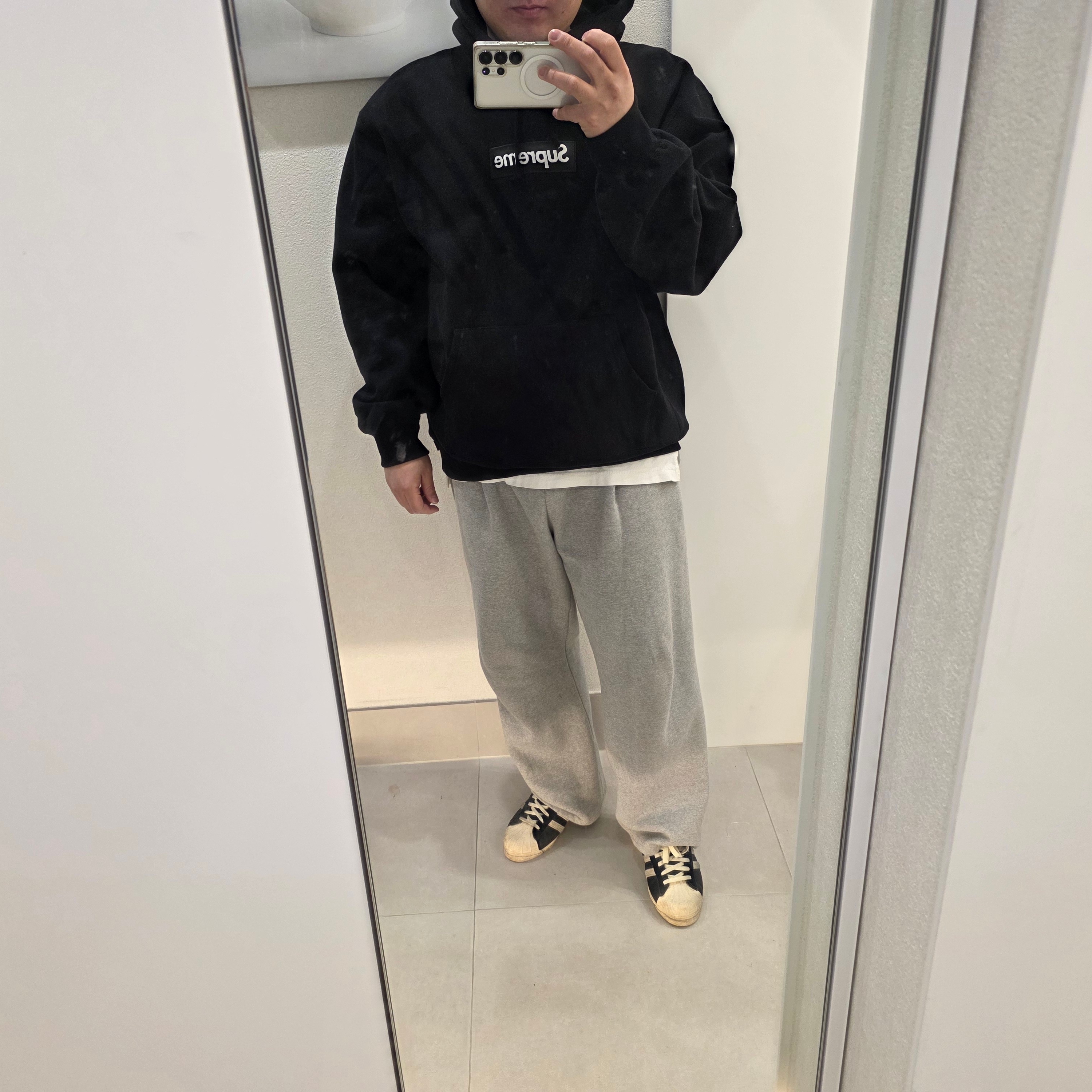 Supreme Box Logo Hooded Sweatshirt Black - 24FW 착용 스타일