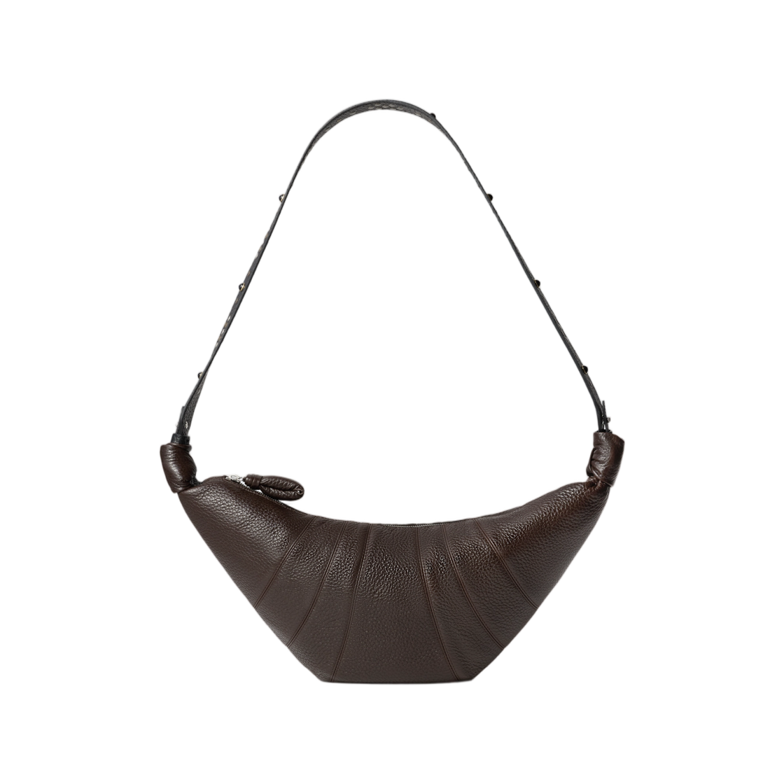 르메르 웨스턴 스터드 미디움 크루아상 백 레더 다크 초콜릿(Lemaire Western Studs Medium Croissant Bag in Leather Dark Chocolate)