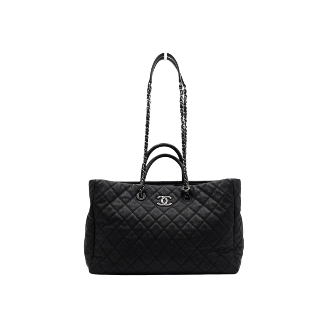 샤넬 A93525 블랙 캐비어 탑핸들 토트백 겸 은장체인 쇼퍼 숄더백aa60559(Chanel A93525 Black Caviar Top Handle Tote & Silver Chain Shopper Shoulder Bag)